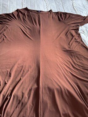 Roaman's Plus Size Womens 34/36 4X Brown 3/4 Quarter Sleeve Dress